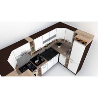 Bucatarie de Colt COSSY NEW 170-320-170, Wenge / Decor K001
